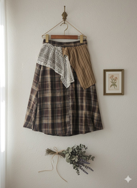 Plaid Layered Skirt