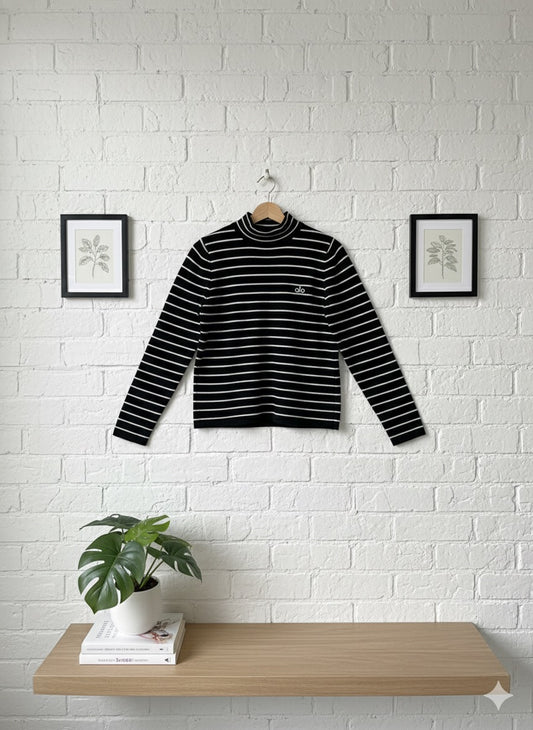 Alo Mock-Neck Top - Black