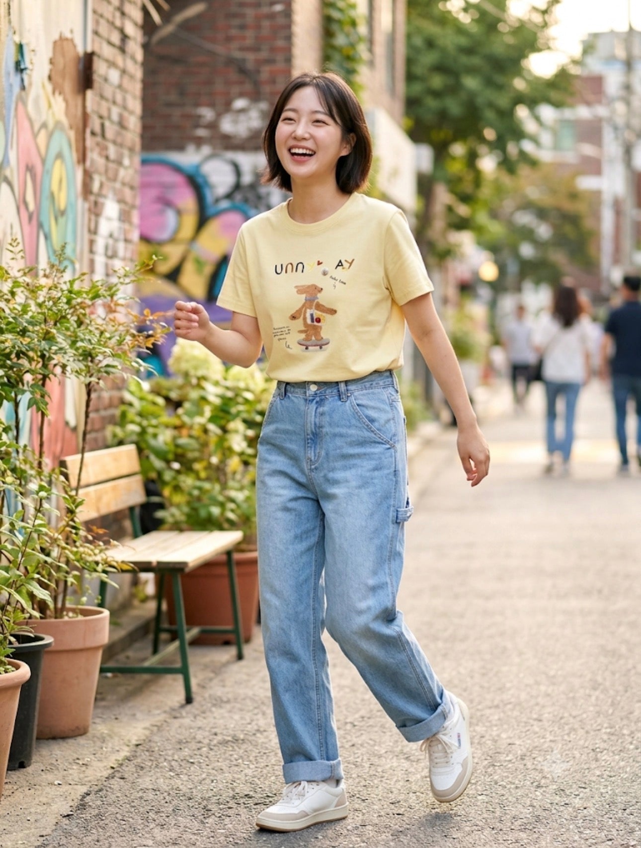 Sunny Day Teddy Tee - Yellow