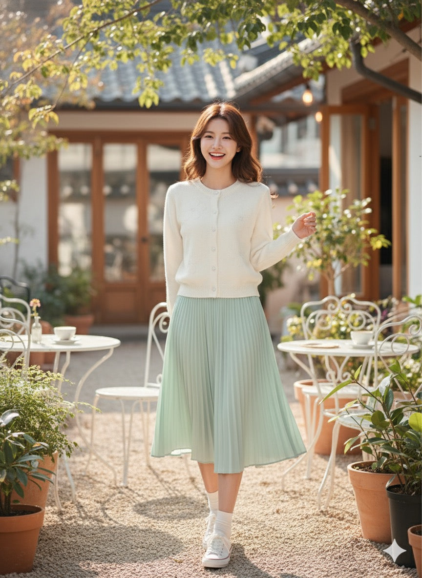 Button-Up Cardigan - White