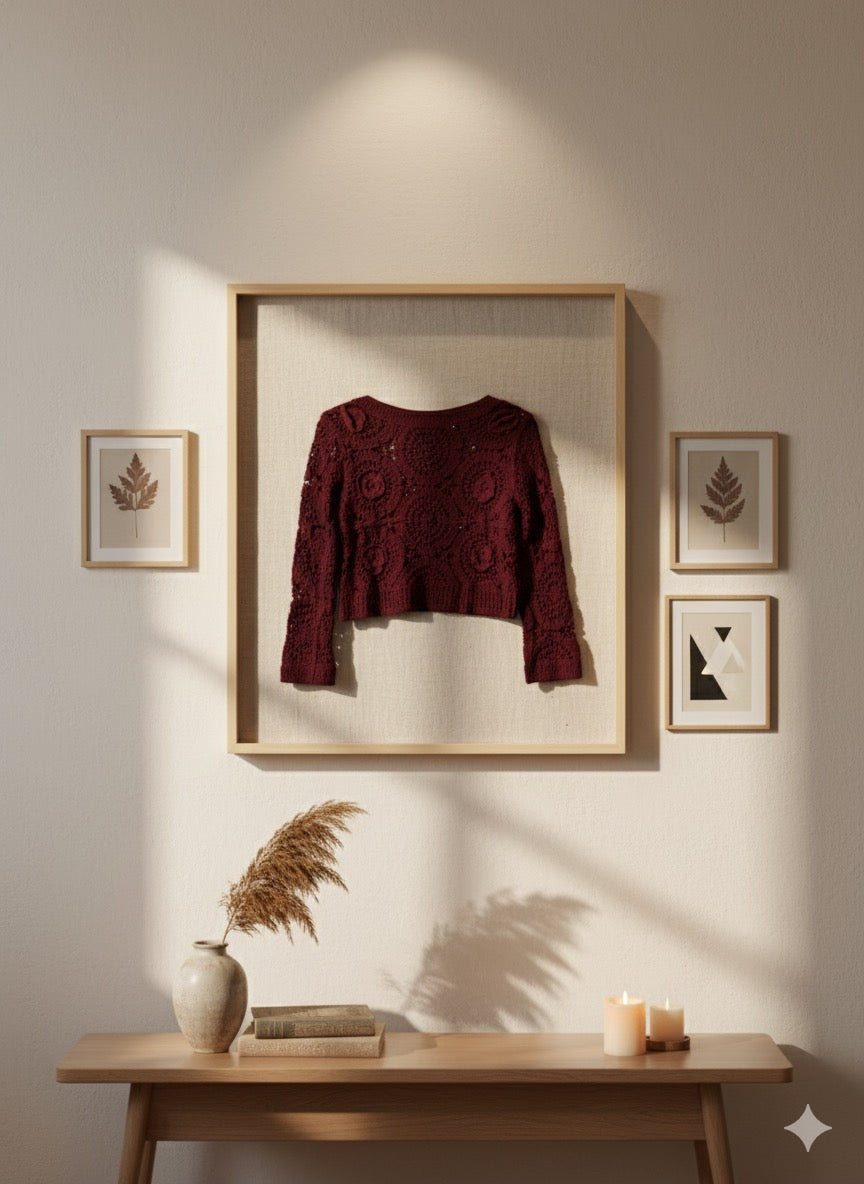 Irish Crochet Top - Maroon