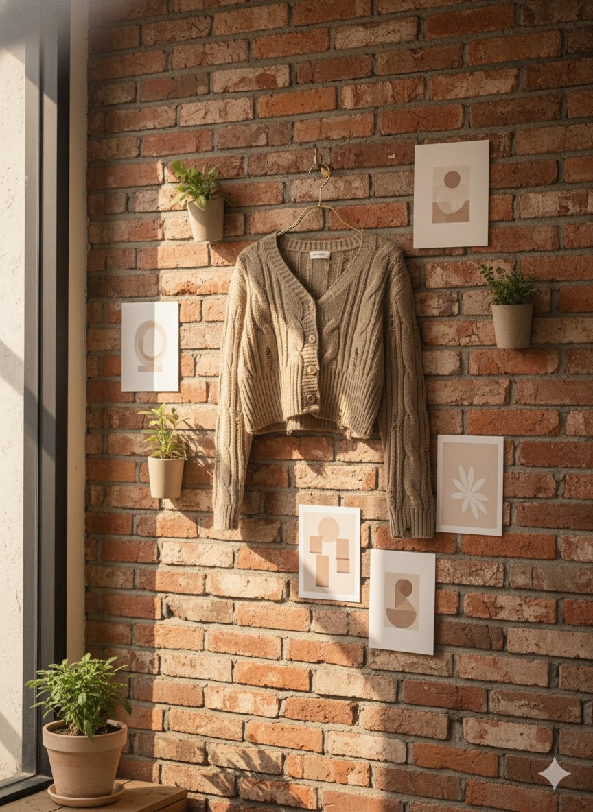 Distressed Cropped Top - Brown