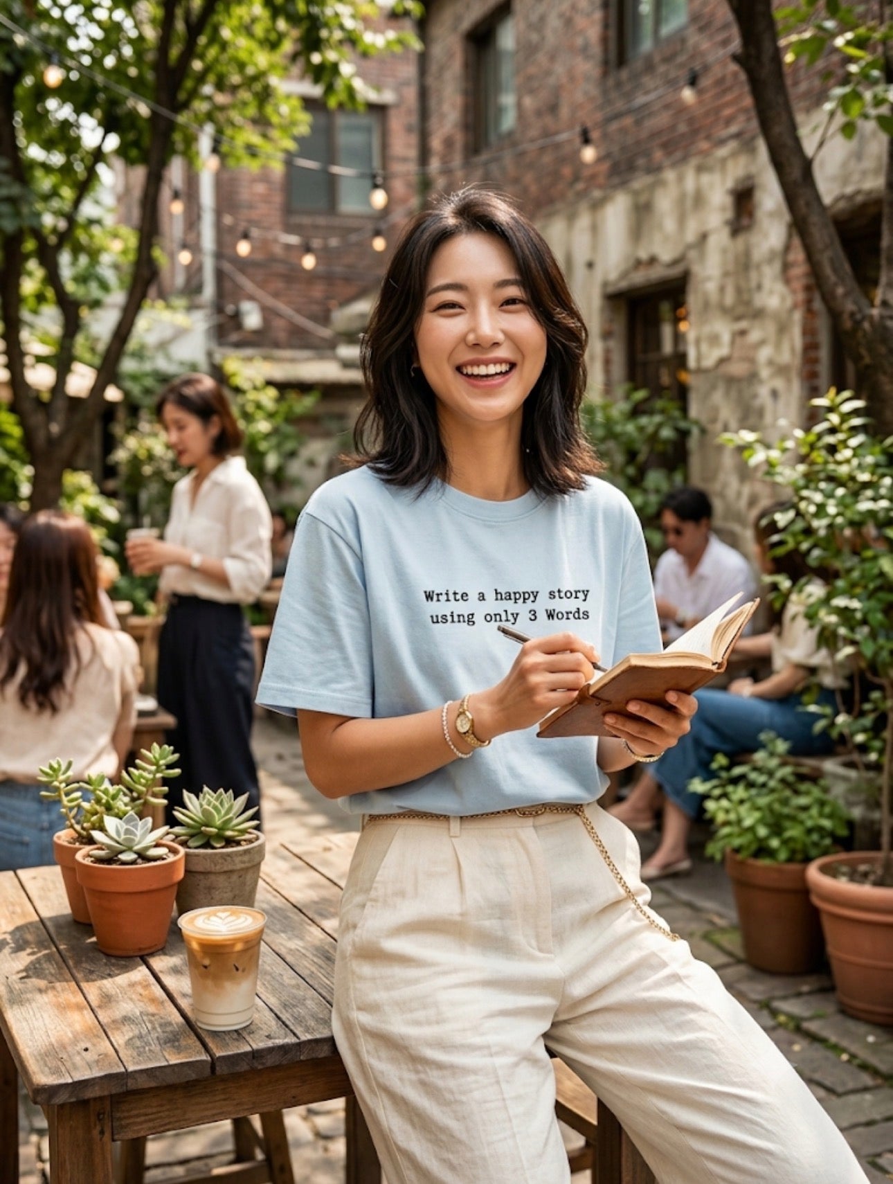 Micro Fiction Tee- Blue