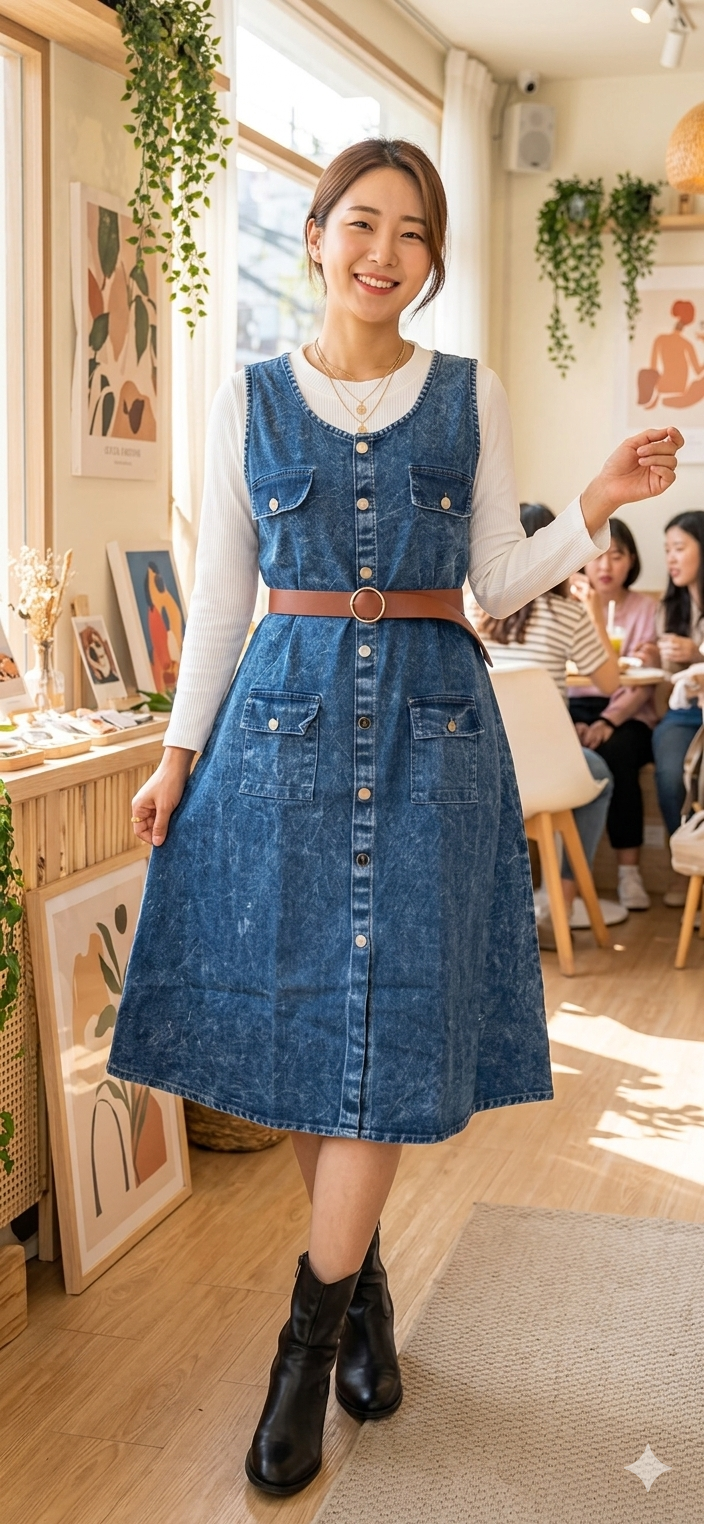 Denim Utility Dress - Medium