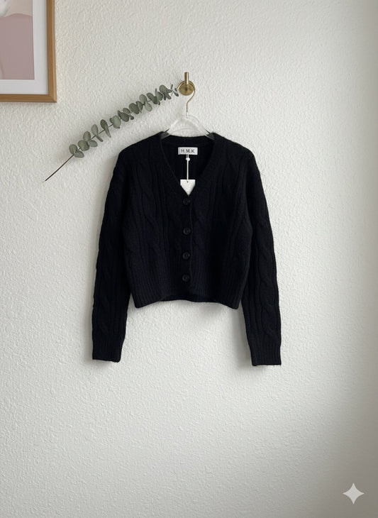 Distressed Cropped Top - Black