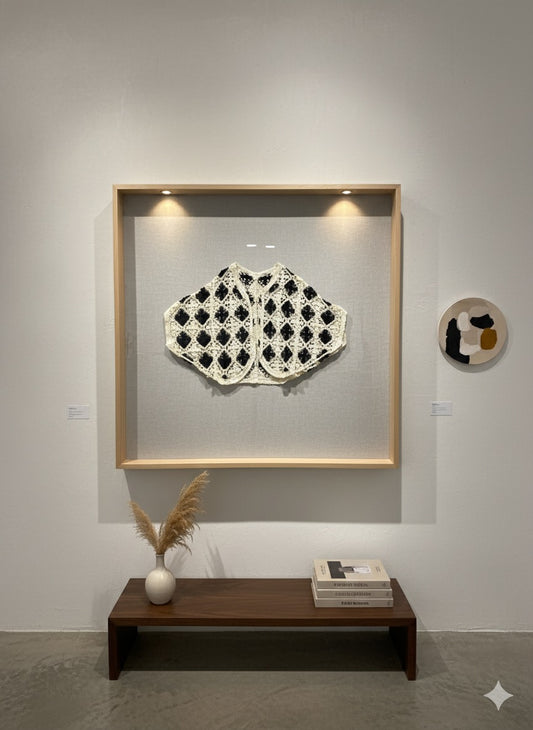 Crochet Motif Shrug - Black