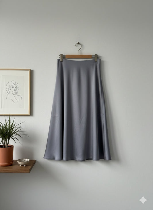 Glow Satin Skirt - Ash