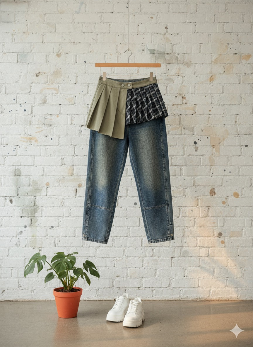Duo Skirt Accent Denim