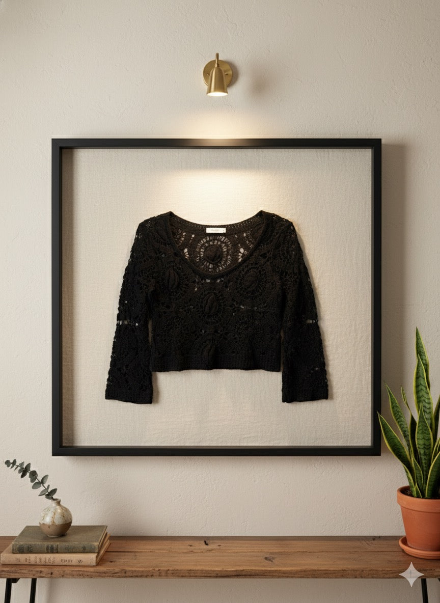 Irish Crochet Top - Black