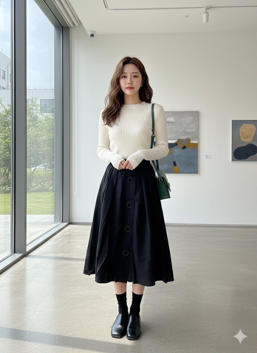 Button Bloom pant - Black