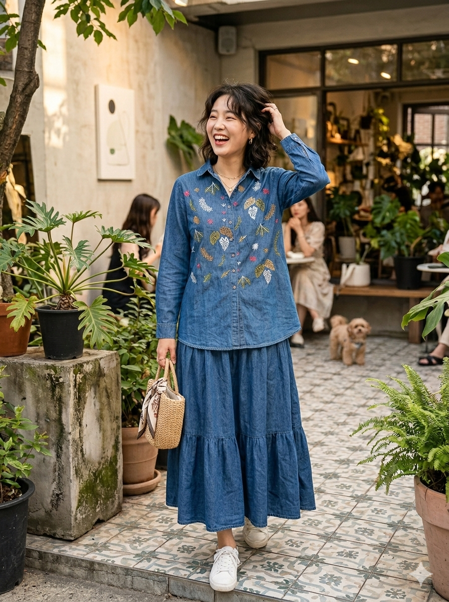 Boho Bloom Denim Set