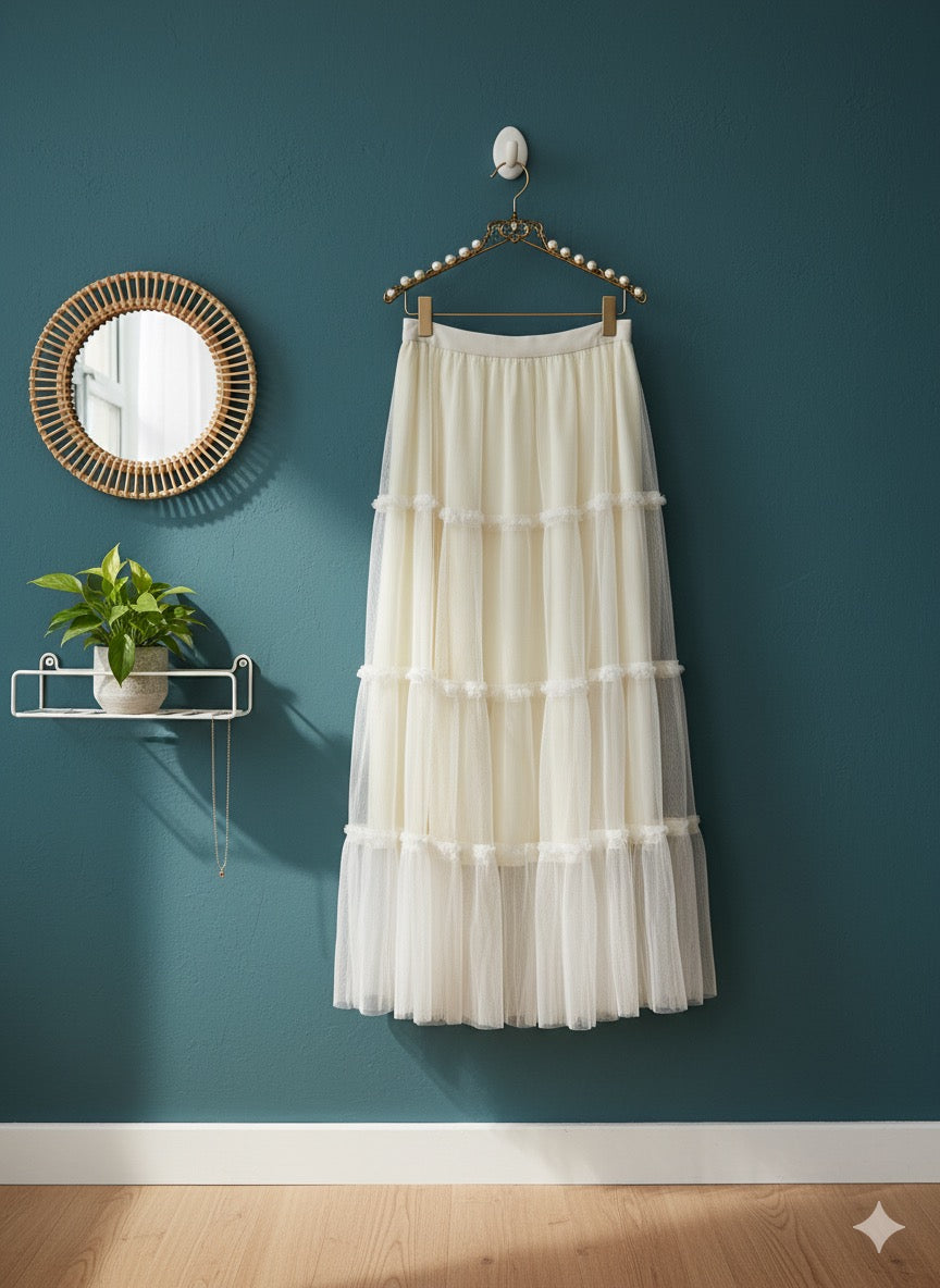 White Dream Mesh Skirt