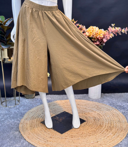Beige Wide-Legged Culottes