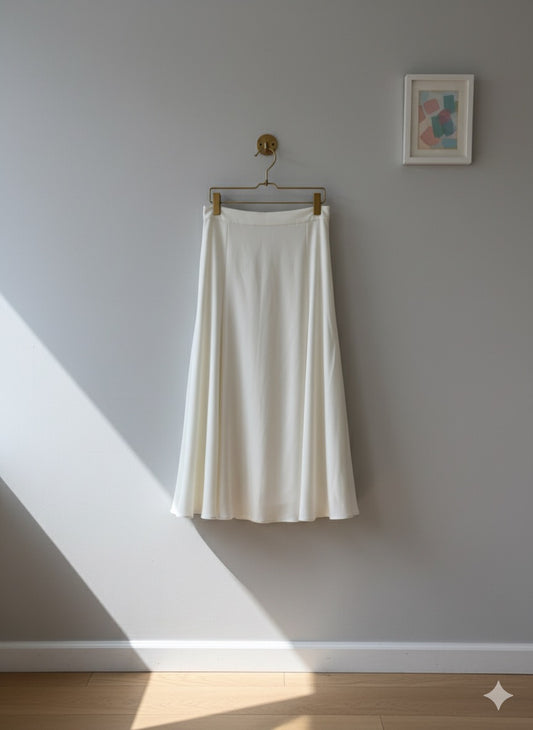 Glow Satin Skirt - White