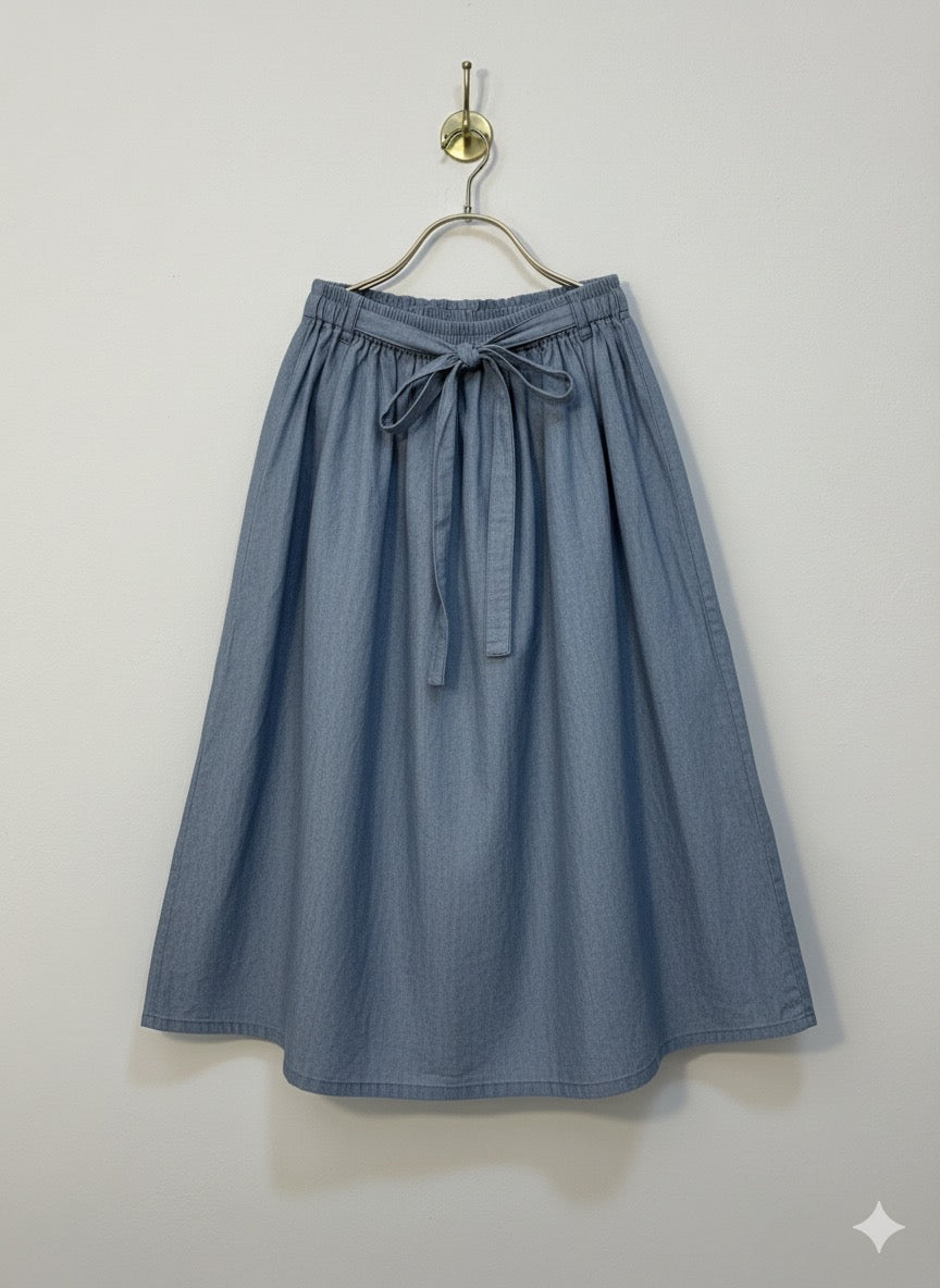 Light Denim Tie-waist skirt