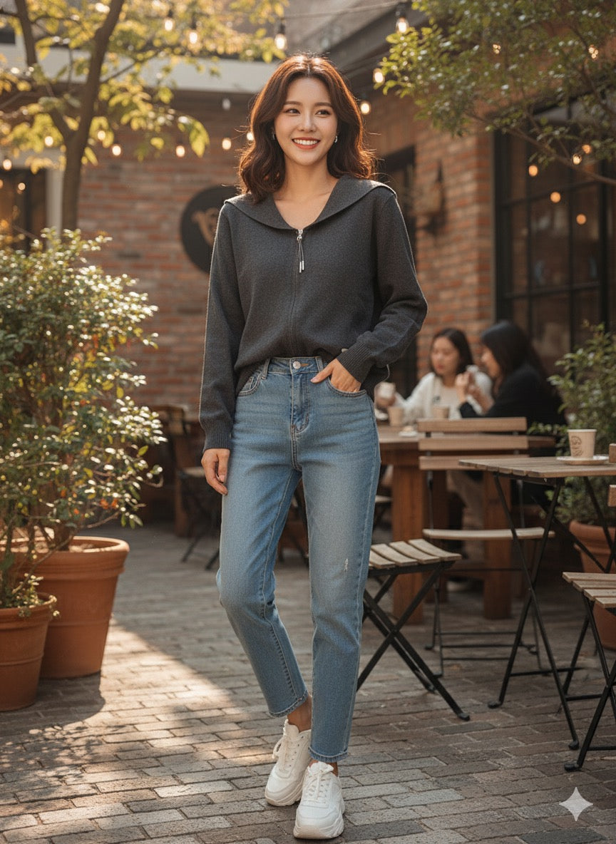 Sailor Collar Jacket - Ash