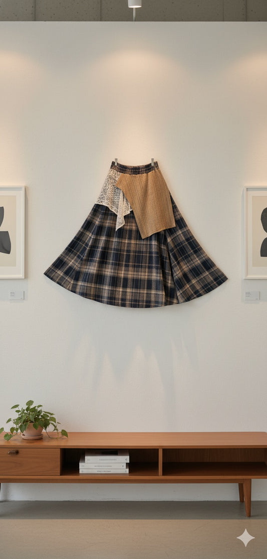 Plaid Layered Skirt