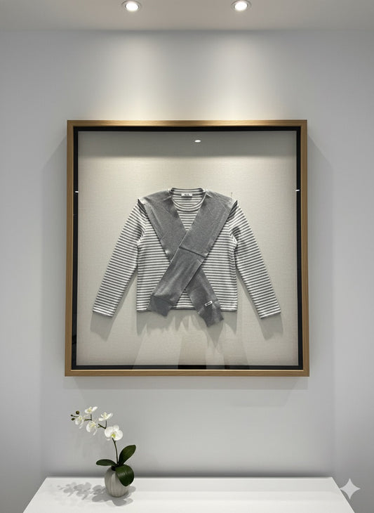 Crossover Stripped Top - Grey