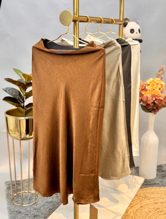 Bias Cut Satin Skirt