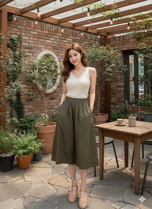 Soft Flow Culottes - Green