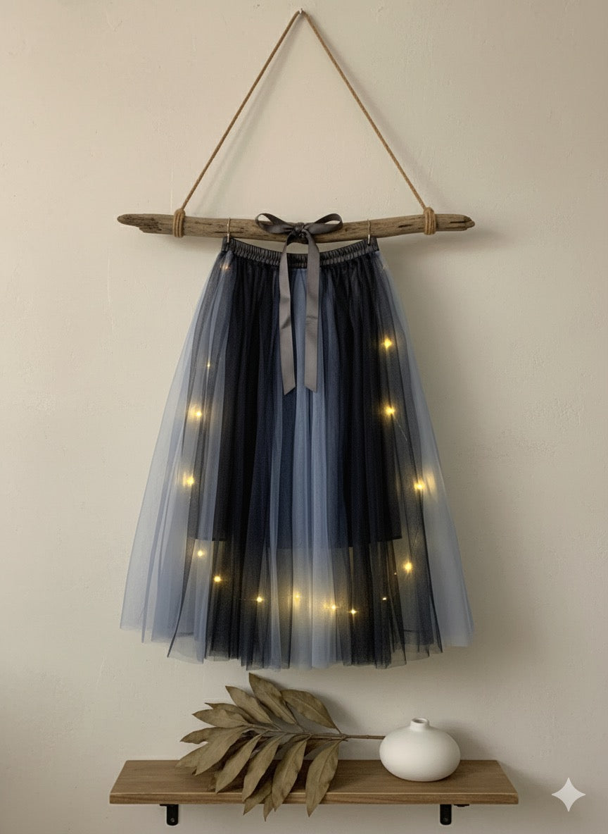 Dark Blue Layered Tulle Skirt