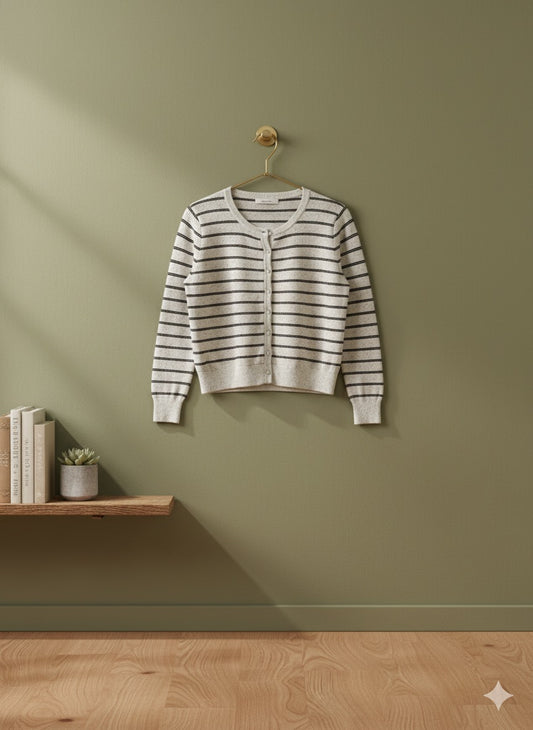 Preppy Cardigan - White