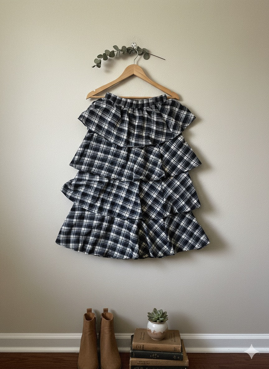 Plaid Ruffle Skirt