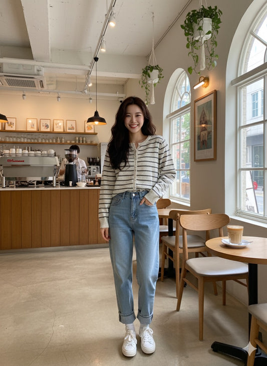 Preppy Cardigan - White