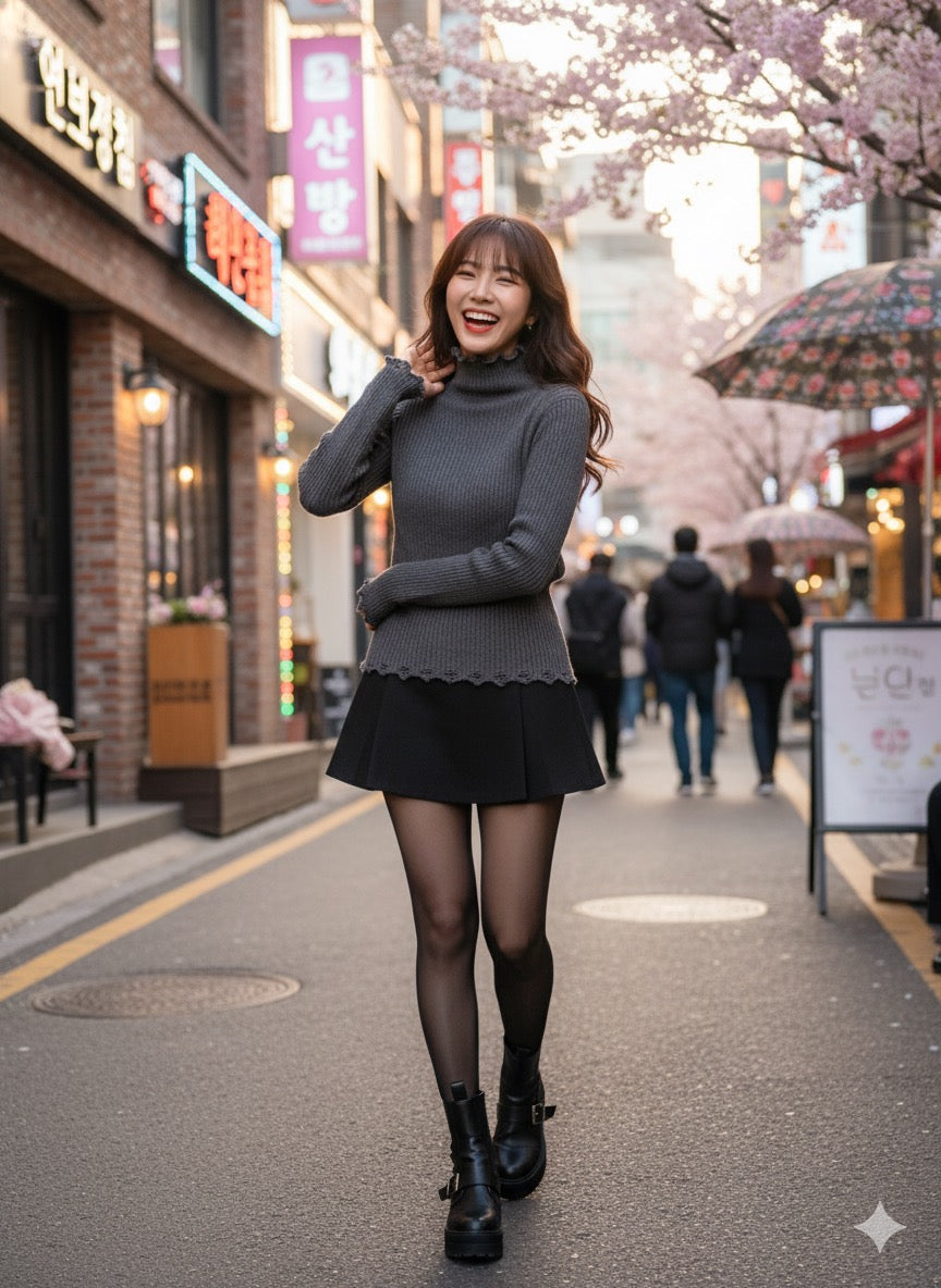 Soft-Rib Lettuce-Hem Top