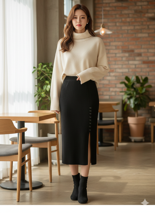 Sleek Form Skirt - Black