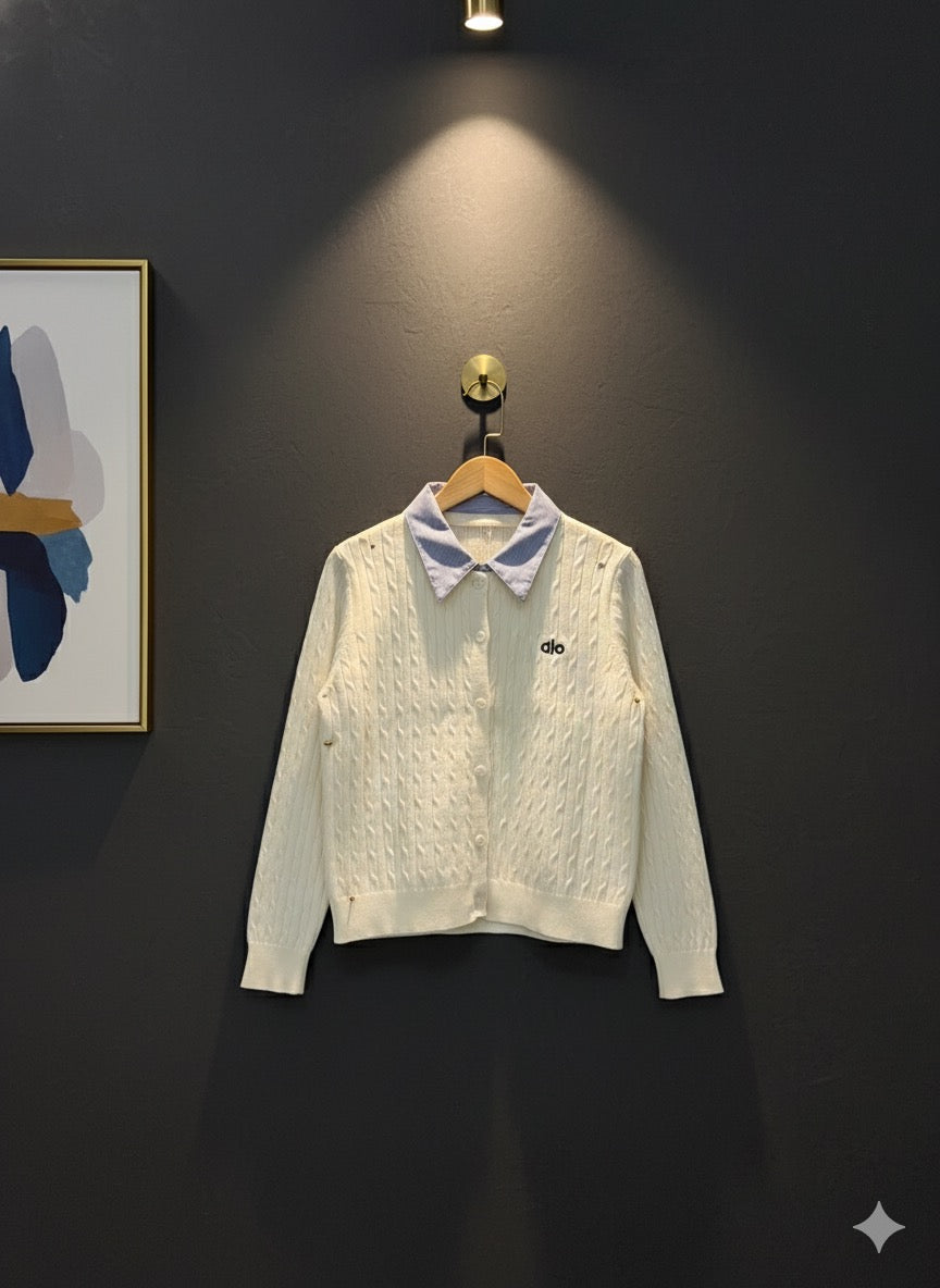 Old Money Cardigan- White