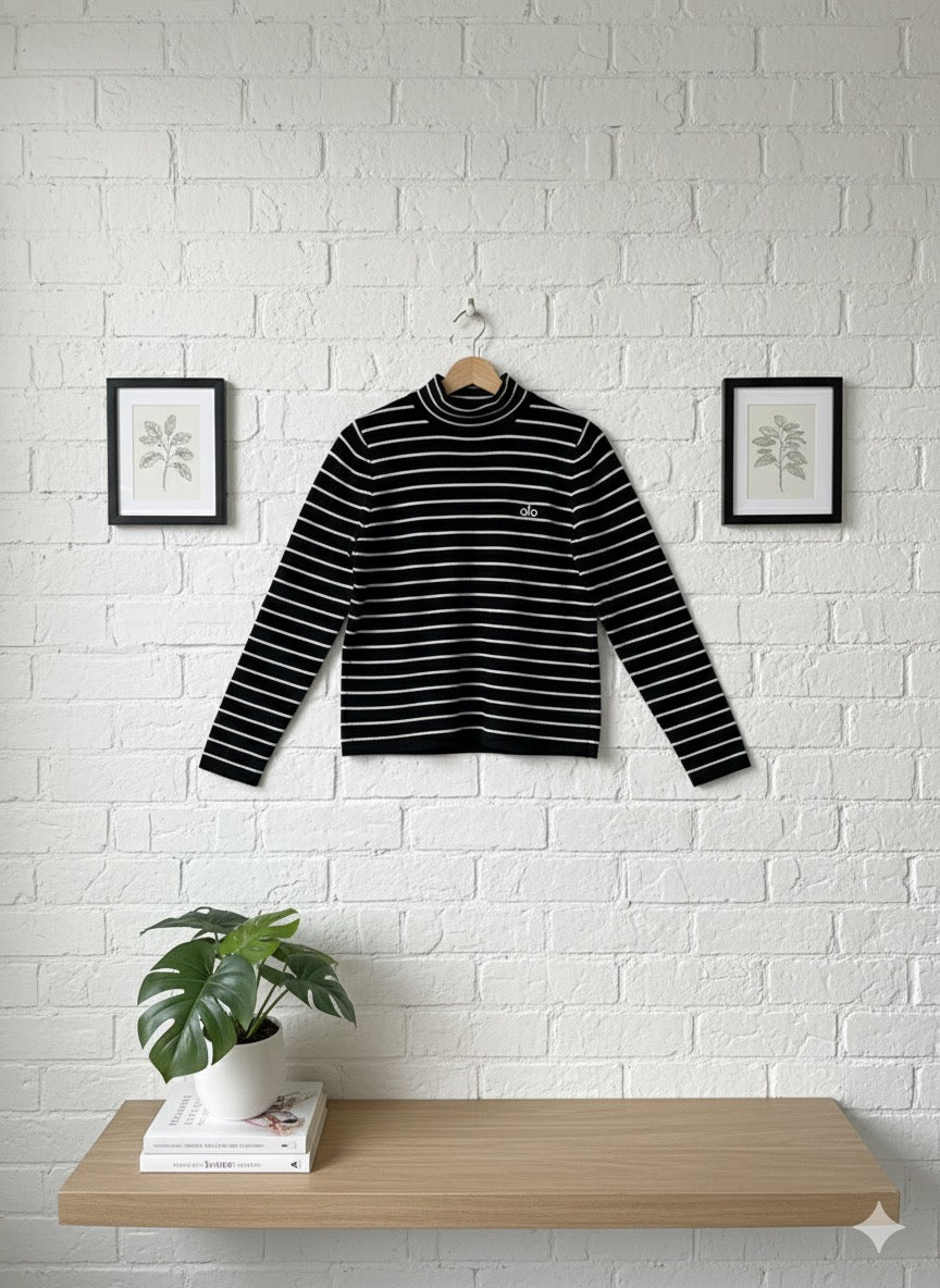 Alo Mock-Neck Top - Black