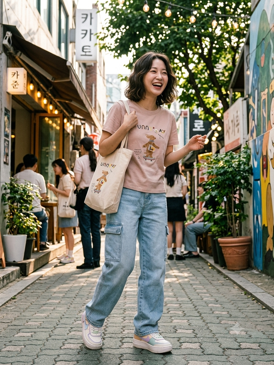 Sunny Day Teddy Tee - Pink