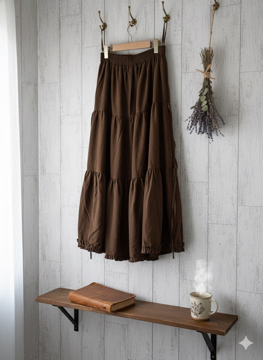 Feminine Flare Skirt - Brown