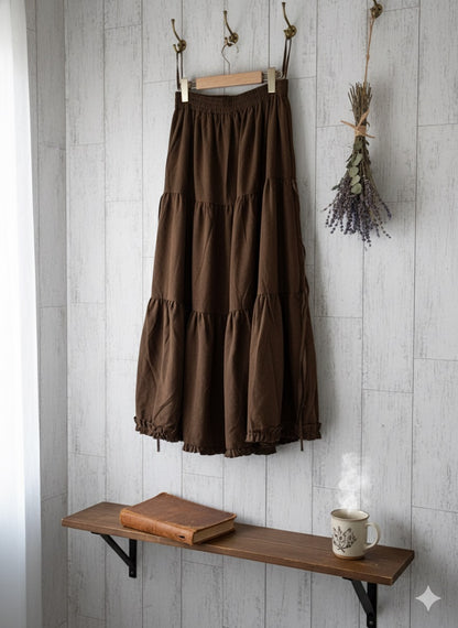 Feminine Flare Skirt - Brown
