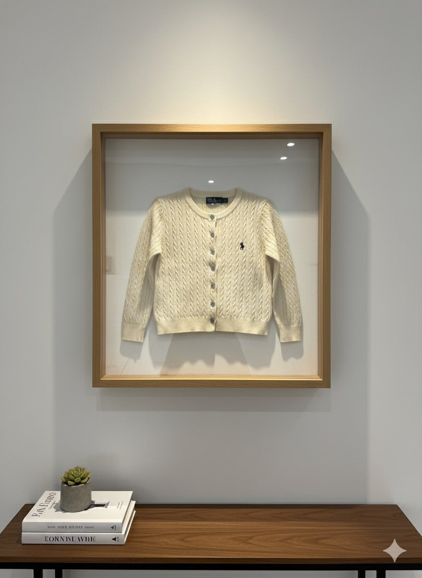 Polo-Knit Cardigan - White