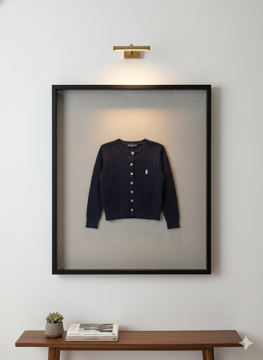 Polo-Knit Cardigan - Navy Blue