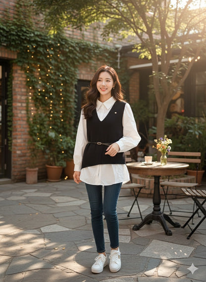 Preppy Layered Tunic Shirt