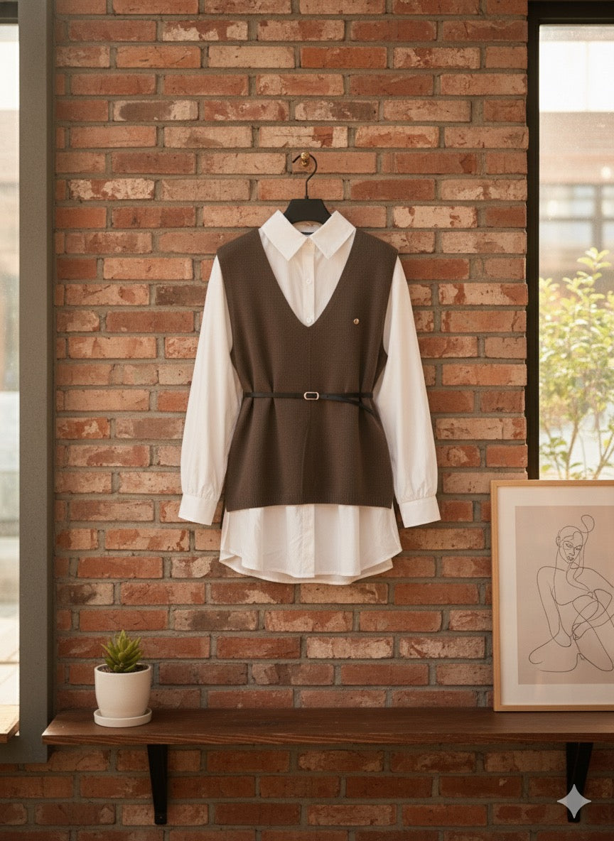 Preppy Layered Tunic Shirt