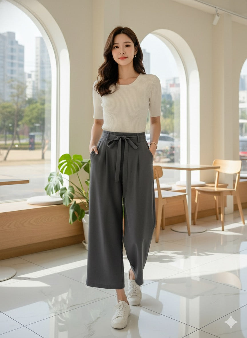 Chic Bow-Tie Culottes - Ash