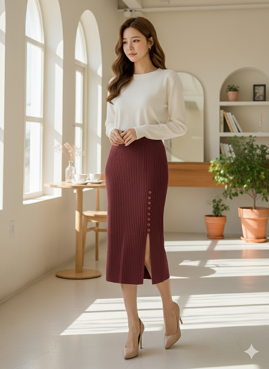 Sleek Form Skirt - Red