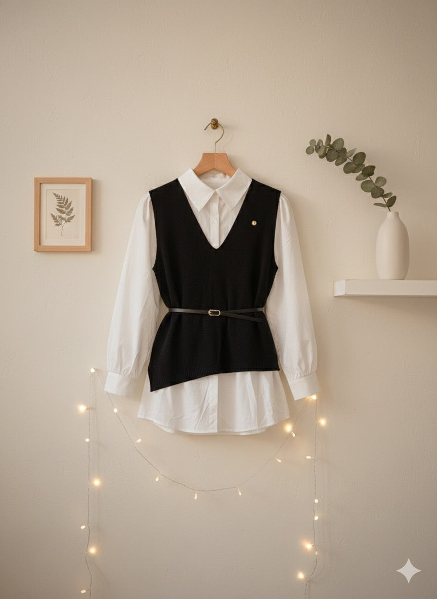 Preppy Layered Tunic Shirt