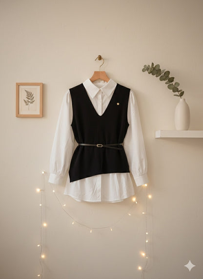 Preppy Layered Tunic Shirt