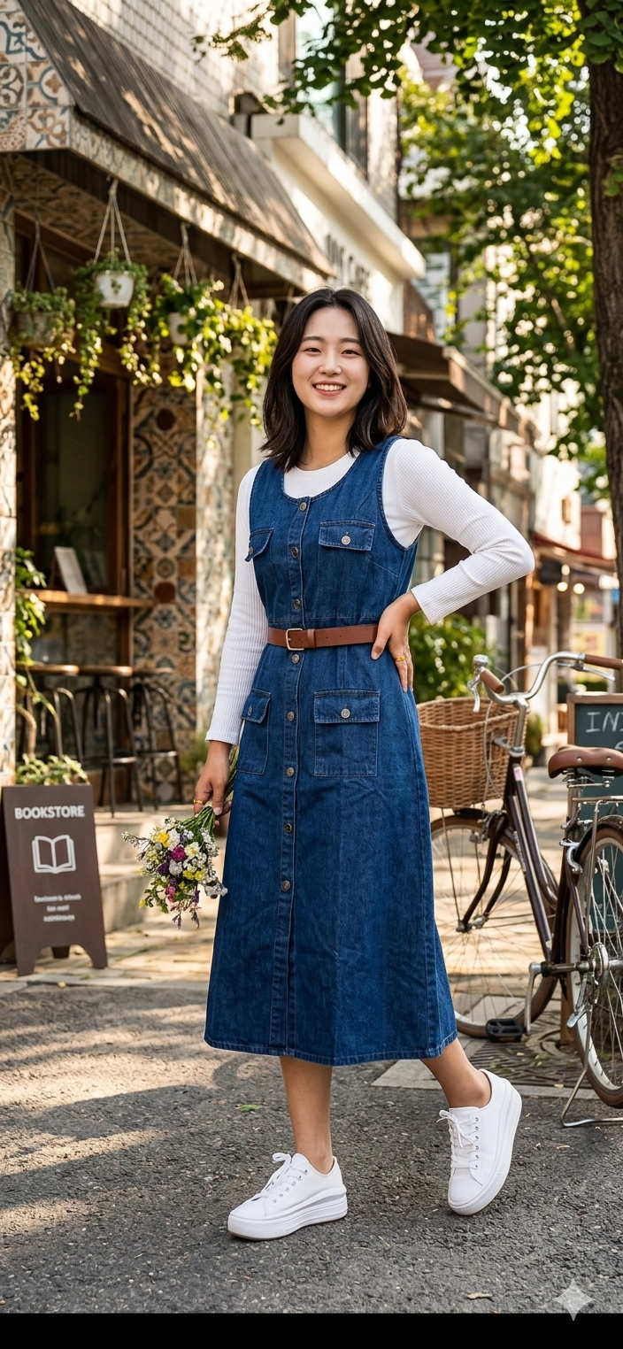 Denim Utility Dress - Dark
