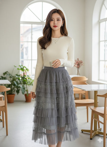 Ruffle Tulle Skirt