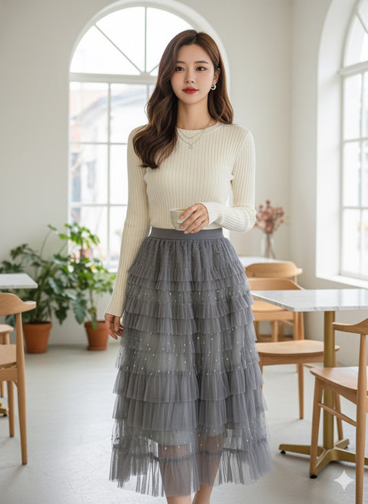 Ruffle Tulle Skirt