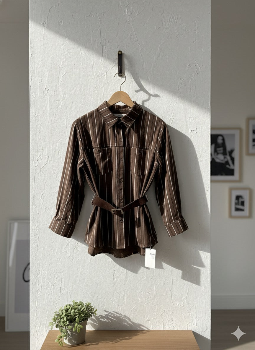 Flounce Stripe Shirt