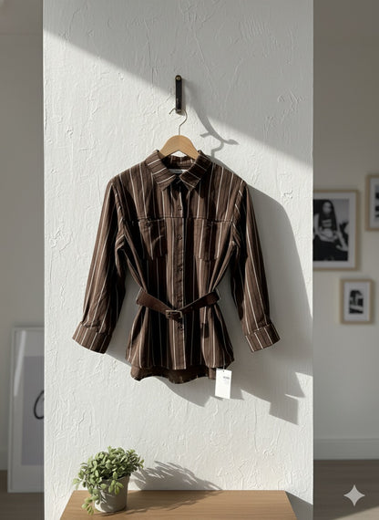 Flounce Stripe Shirt