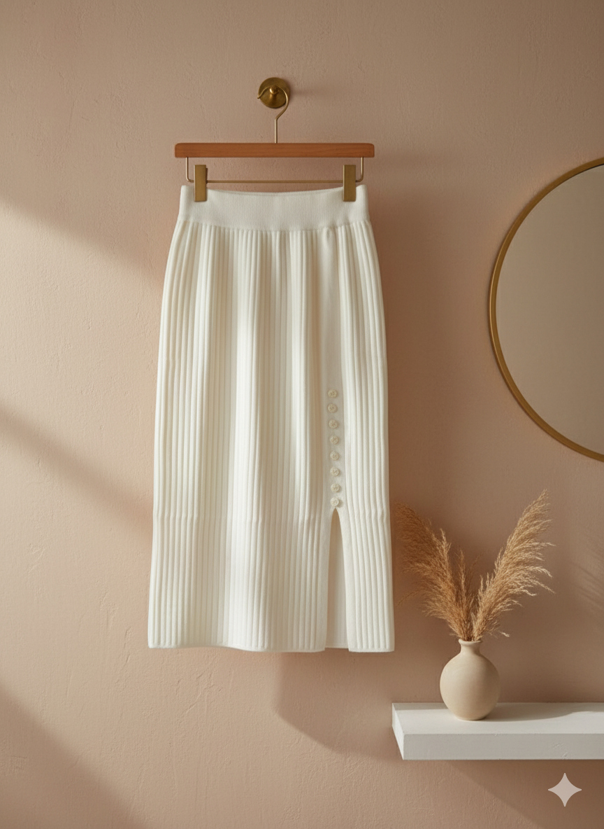 Sleek Form Skirt - cream