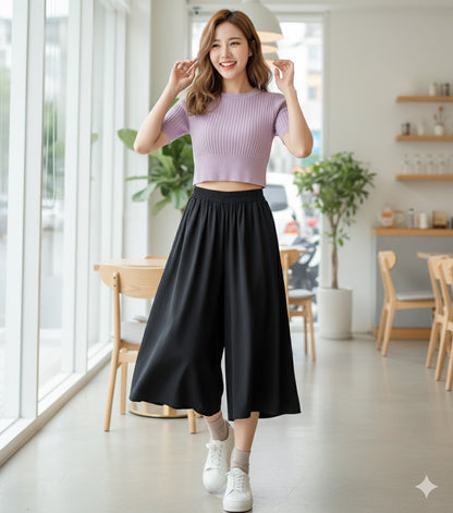 Black Wide-Legged Culottes
